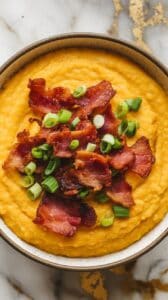 Pumpkin Grits with Crispy Bacon