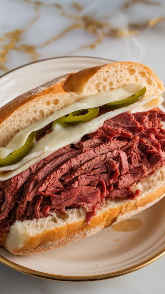 Crockpot Italian Roast Beef Sandwiches