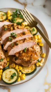 Garlic Butter Chicken with Zucchini and Corn
