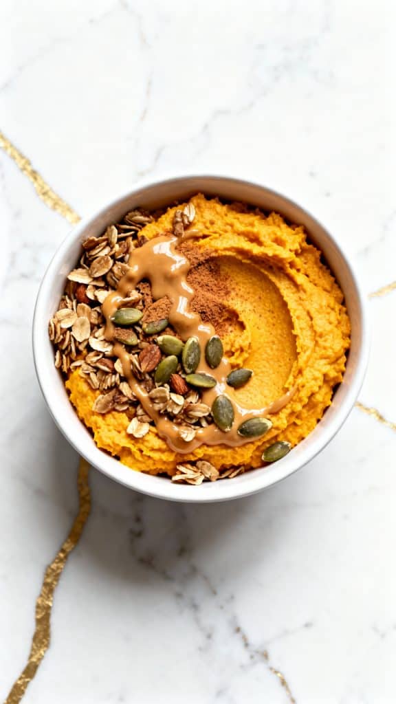 Pumpkin Whipped Cottage Cheese Breakfast Bowl