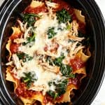 Crockpot Chicken Spinach Lasagna with Ricotta