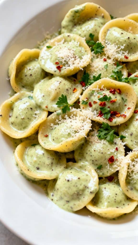 Cottage Cheese Pesto Sauce