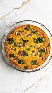 Crustless Pumpkin Quiche with Kale & Mushroom