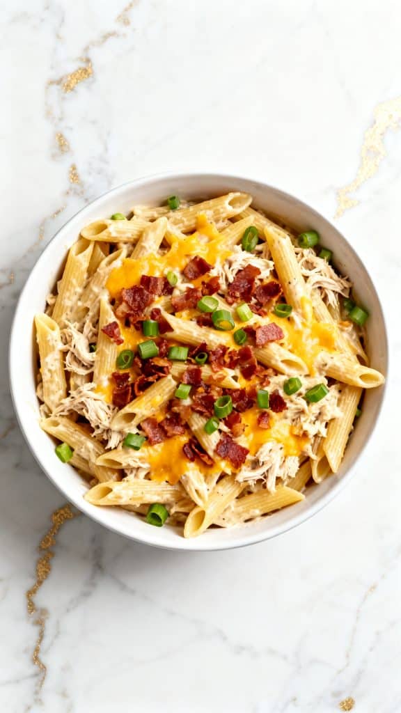 Crockpot Crack Chicken Penne Pasta