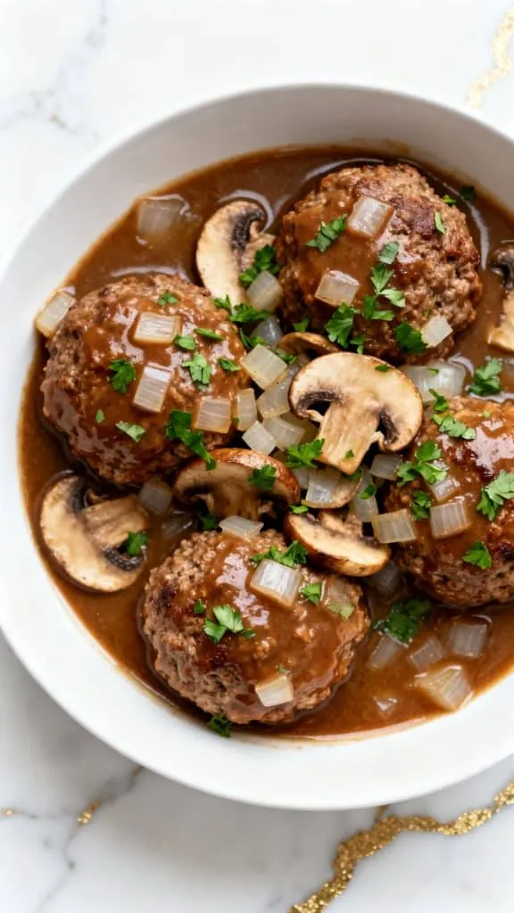 Crockpot Salisbury Steak Meatballs