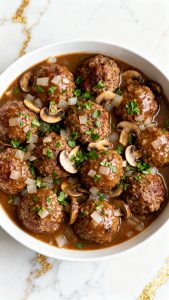 Crockpot Salisbury Steak Meatballs