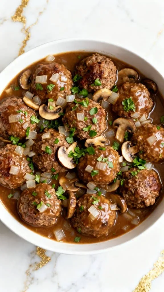 Crockpot Salisbury Steak Meatballs
