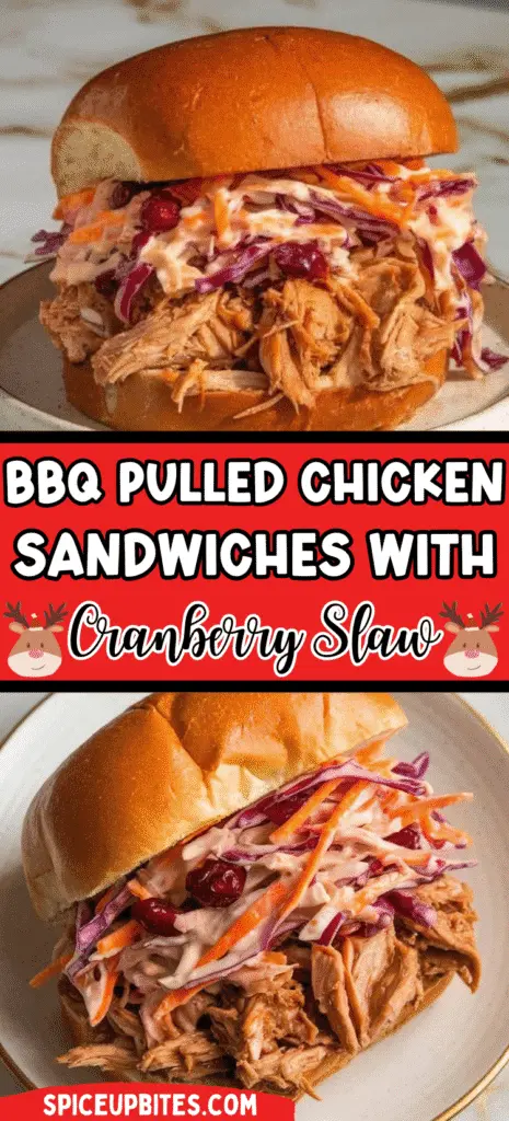 BBQ Pulled Chicken Sandwiches with Cranberry Slaw