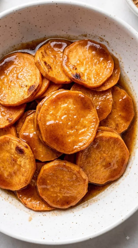 Brown Sugar Glazed Scalloped Sweet Potatoes