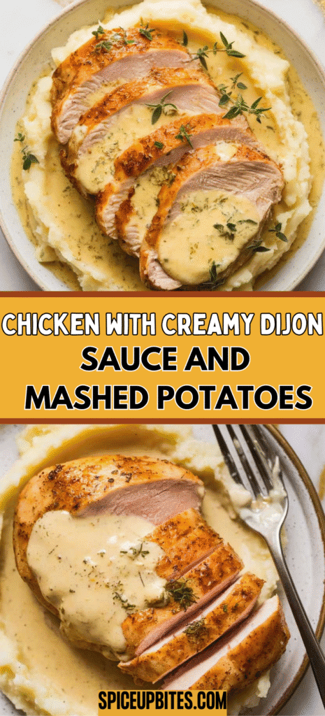 Chicken with Creamy Dijon Sauce and Mashed Potatoes