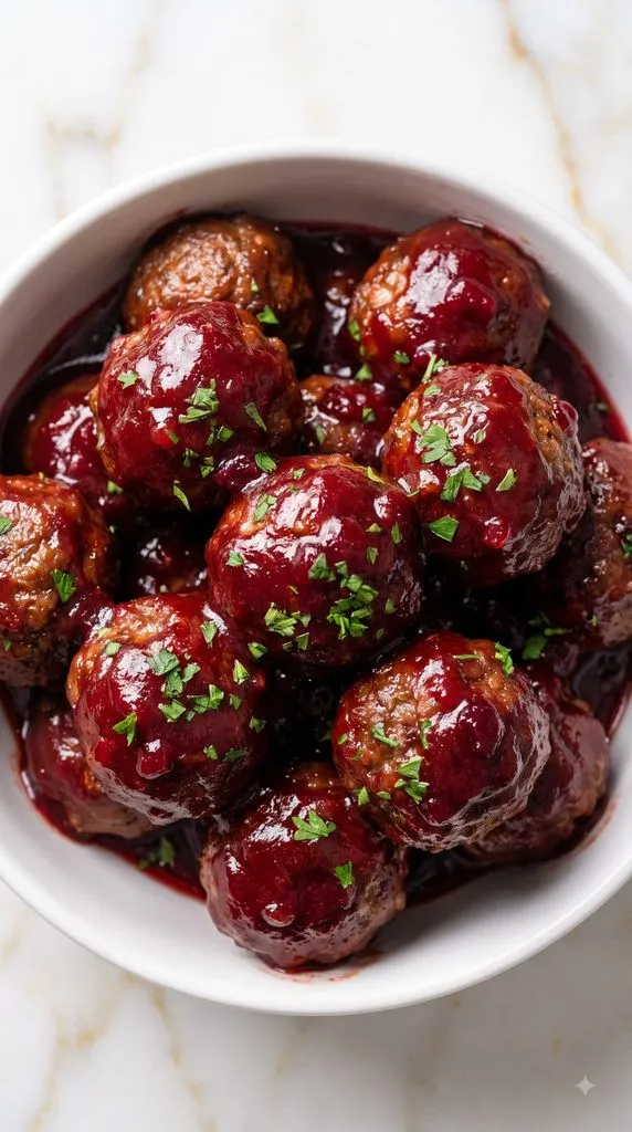 Slow-Cooked Cranberry BBQ Meatballs