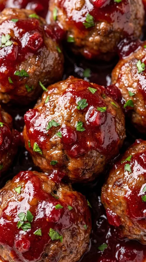 Slow-Cooked Cranberry BBQ Meatballs