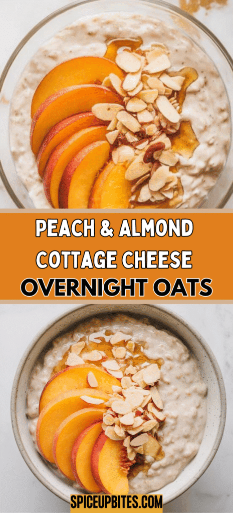 Peach & Almond Cottage Cheese Overnight Oats
