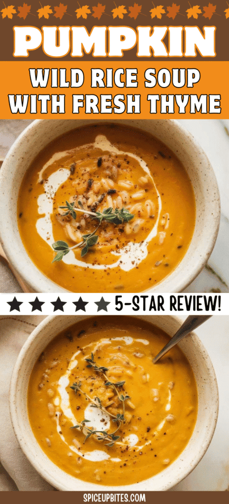 Pumpkin Wild Rice Soup with Fresh Thyme 3