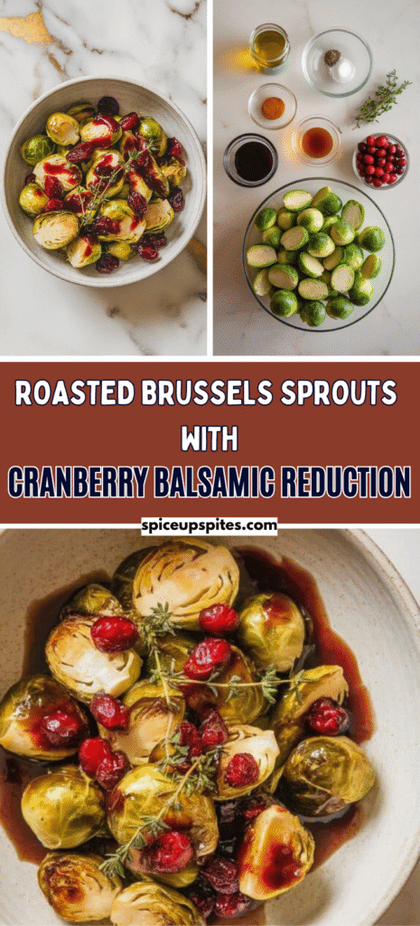 Roasted Brussels Sprouts with Cranberry Balsamic Reduction