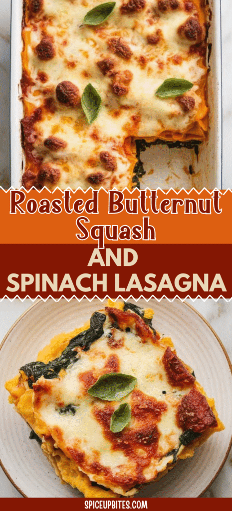 Roasted Butternut Suash and Spinach Lasagna