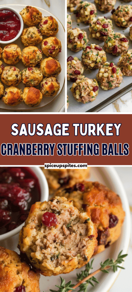 Sausage Turkey Cranberry Stuffing Balls