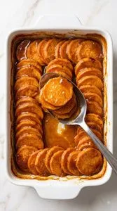 Brown Sugar Glazed Scalloped Sweet Potatoes