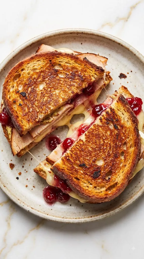 Turkey Cranberry Brie Grilled Cheese
