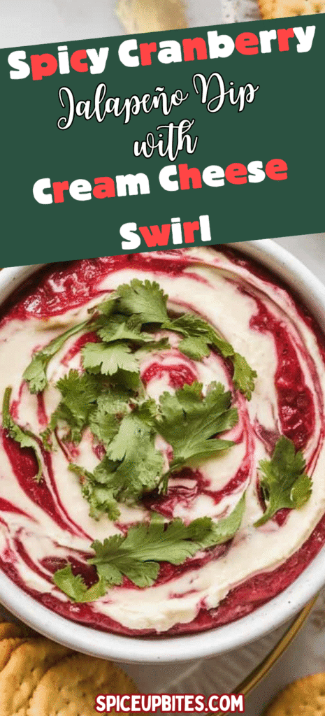 Spicy Cranberry Jalapeño Dip with Cream Cheese Swirl