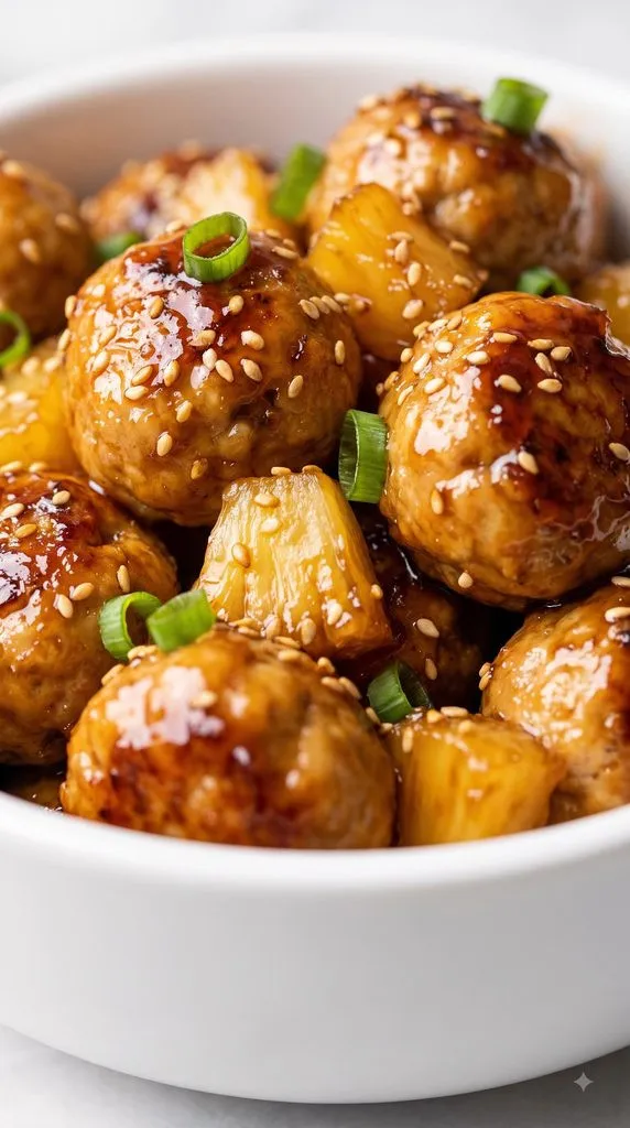 Pineapple Teriyaki Turkey Meatballs