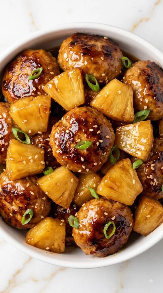 Pineapple Teriyaki Turkey Meatballs