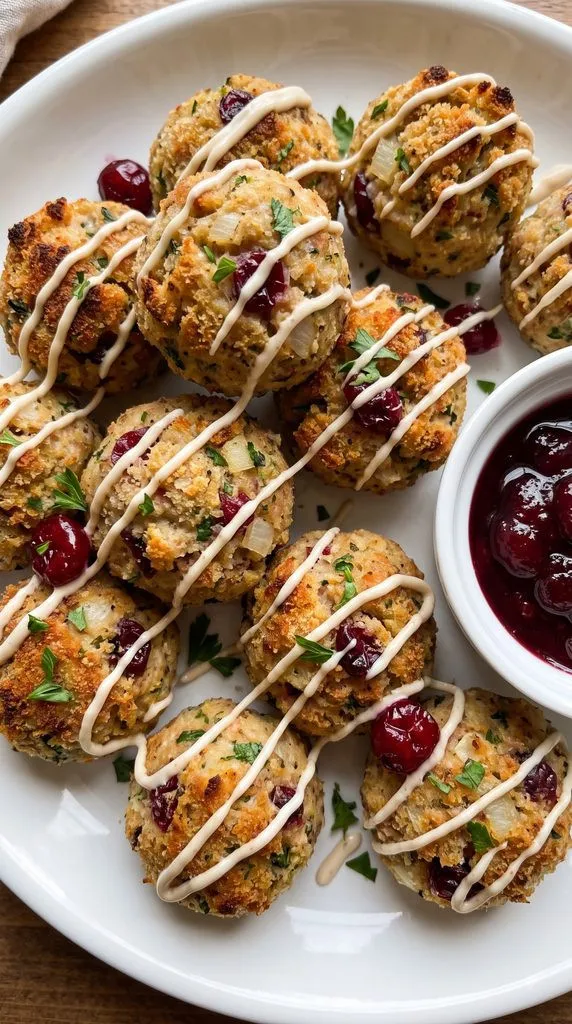 Turkey Cranberry Stuffing Balls