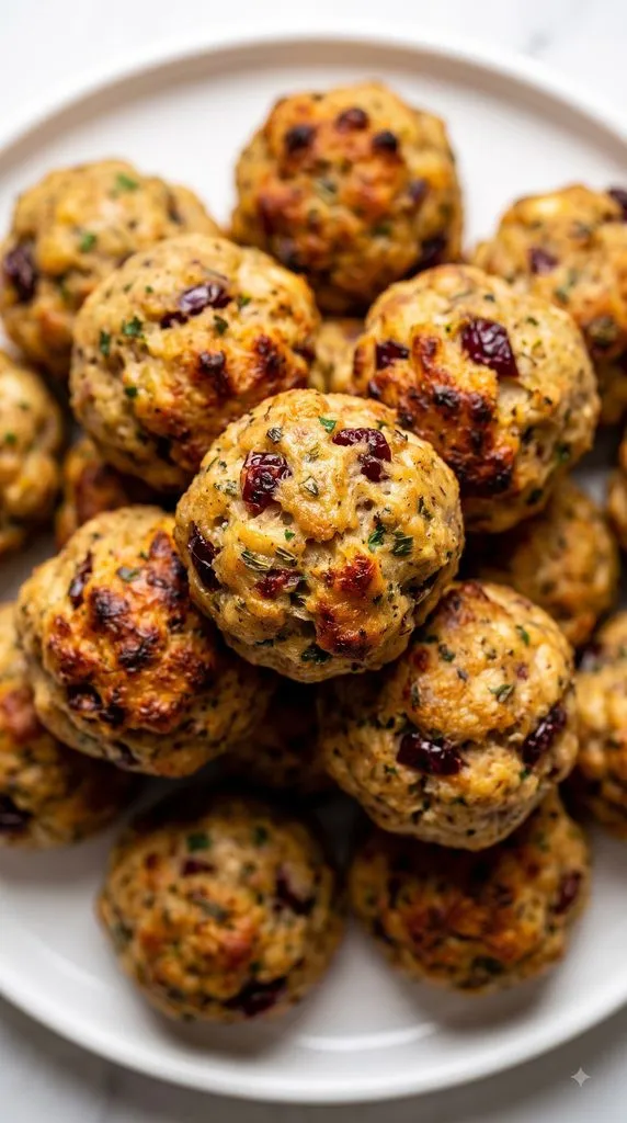 Turkey Cranberry Stuffing Balls