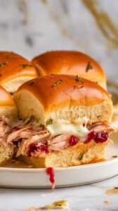 Turkey Cranberry Sliders with Garlic Herb Butter Rolls