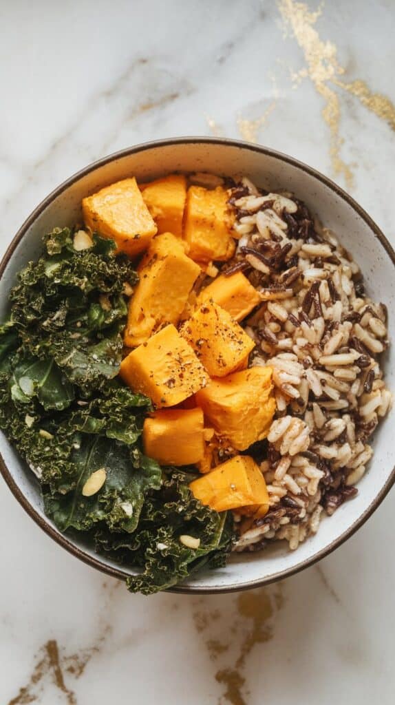 Roasted Pumpkin and Kale Grain Bowl