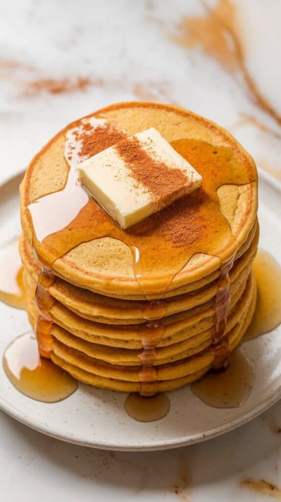 Pumpkin Cottage Cheese Oat Pancakes