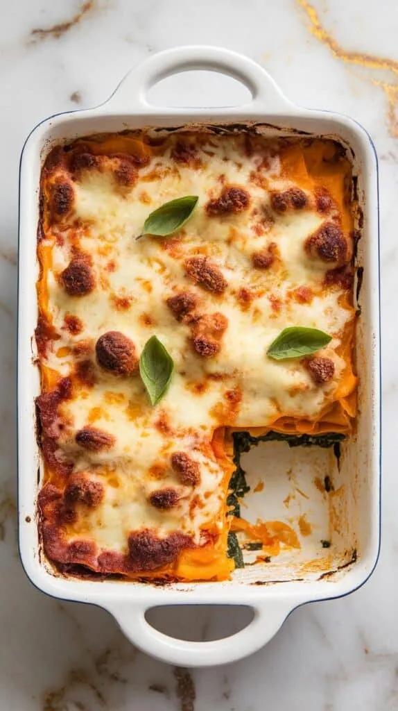 Roasted Butternut Squash and Spinach Lasagna