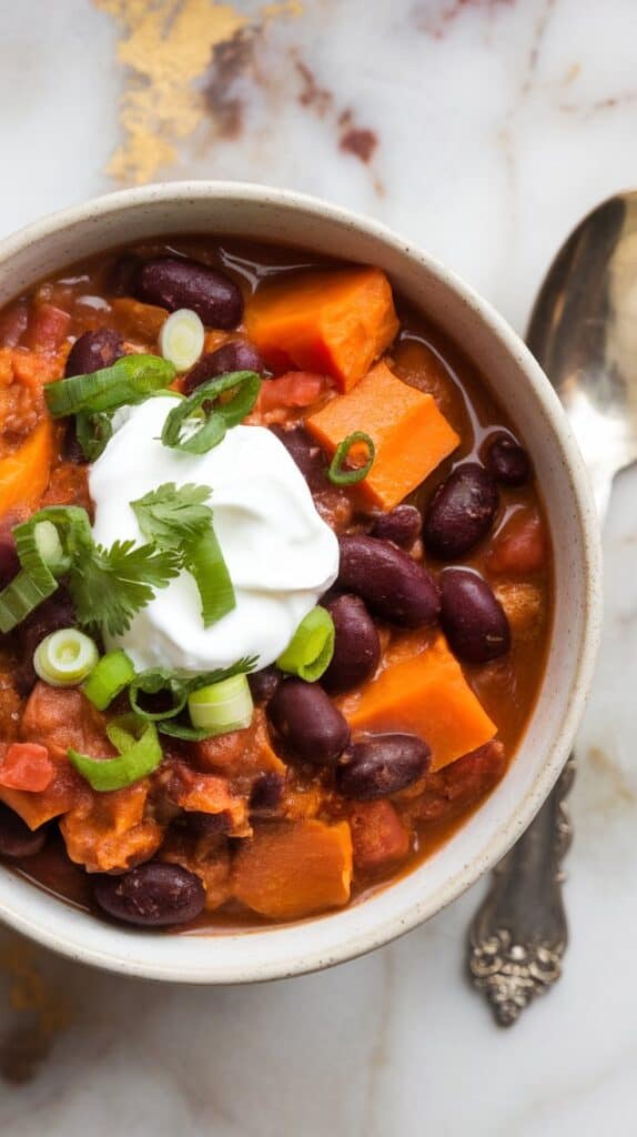 Crockpot Sweet Potato Black Bean Chili