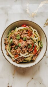 Ground Turkey & Zucchini Noodle Stir-Fry