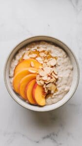 Peach & Almond Cottage Cheese Overnight Oats