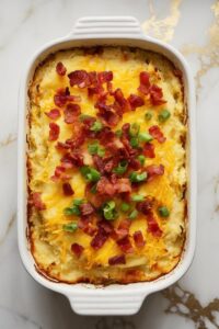 Cheddar Bacon Mashed Potato Casserole