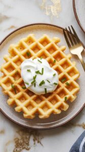 Mashed Potato Waffles with Sour Cream