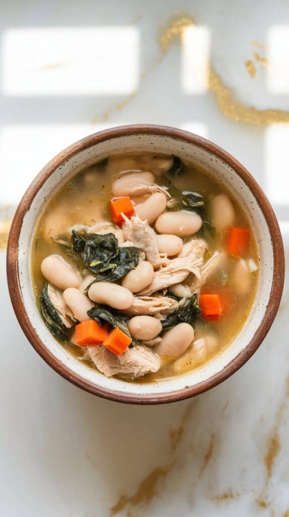 Crockpot Tuscan Chicken White Bean Soup