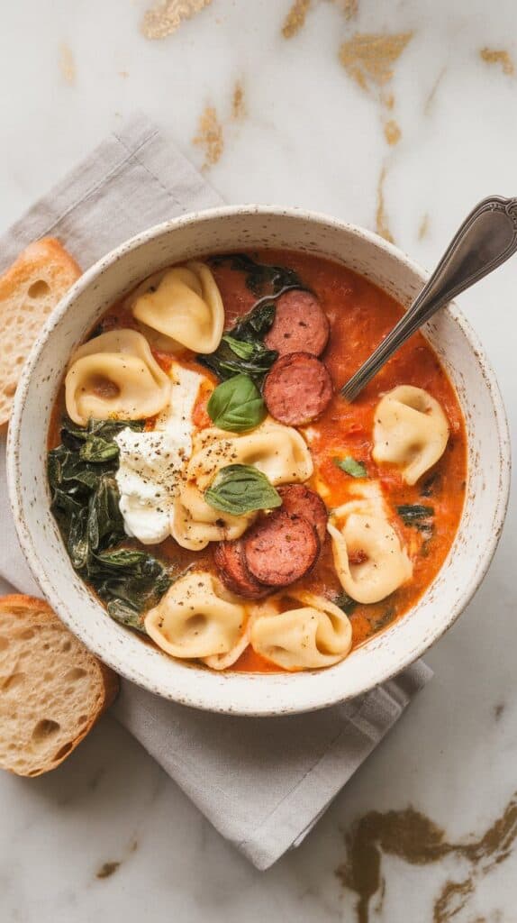 Tortellini Sausage Soup Crockpot