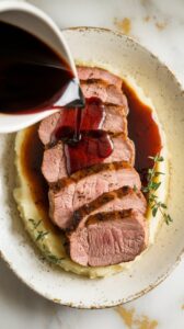 Crockpot Pork Tenderloin with Red Wine Gravy