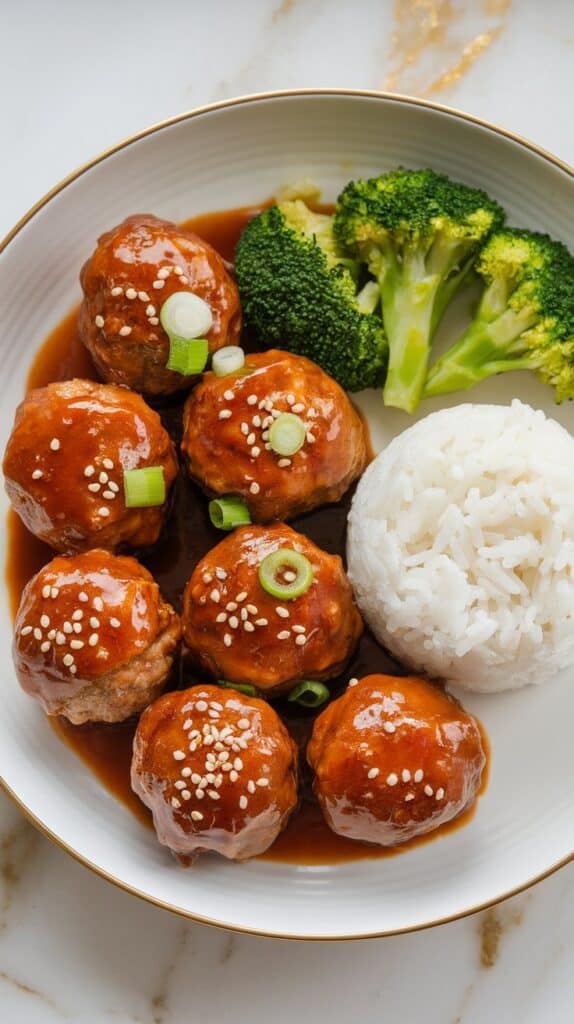 Ground Turkey & Pineapple Teriyaki Meatballs