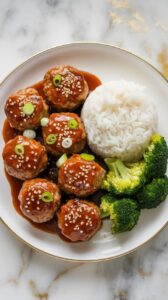 Ground Turkey & Pineapple Teriyaki Meatballs