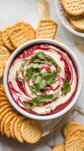 Spicy Cranberry Jalapeño Dip with Cream Cheese Swirl