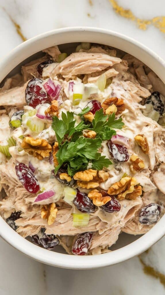Cranberry Walnut Chicken Salad with Greek Yogurt Dressing