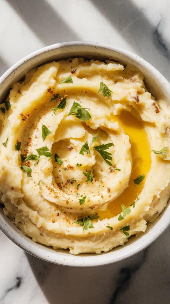 Roasted Garlic & Cauliflower Mashed Potatoes