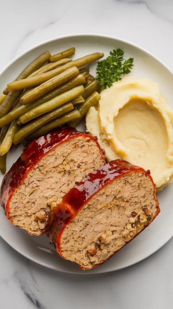 BBQ Glazed Turkey Stove Top Stuffing Meatloaf