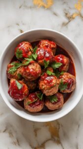 Slow Cooker Cranberry Glazed Meatballs with BBQ Sauce