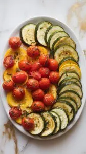Roasted Garlic-Parmesan Zucchini, Squash, and Tomatoes