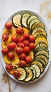 Roasted Garlic-Parmesan Zucchini, Squash, and Tomatoes