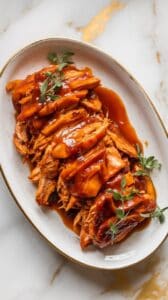 Crockpot Jalapeño Peach BBQ Chicken